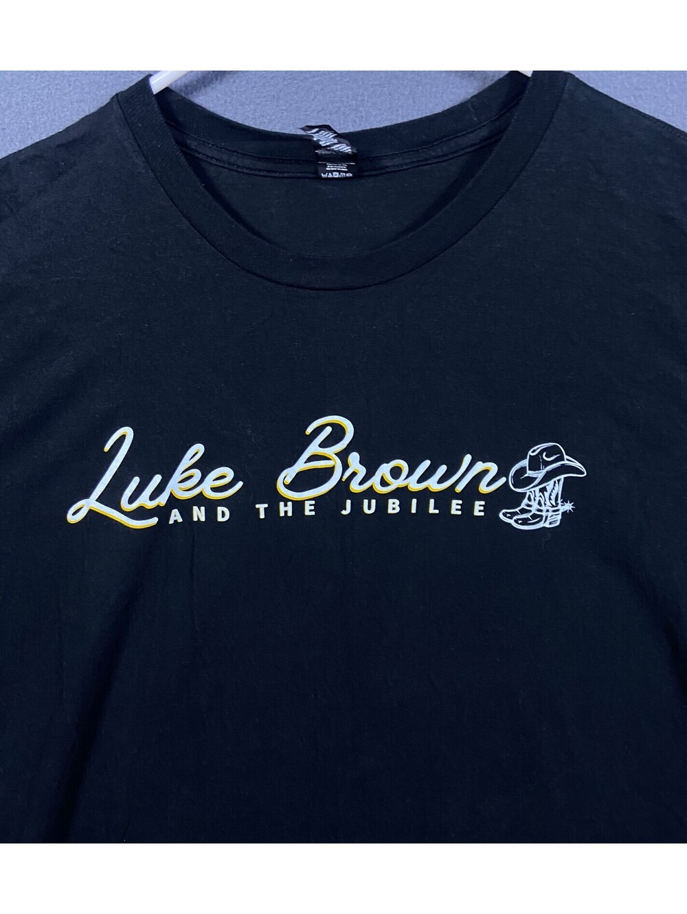 Luke Brown and The Jubilee Black Cotton T-Shirt XL fits L Rare Country Music EUC